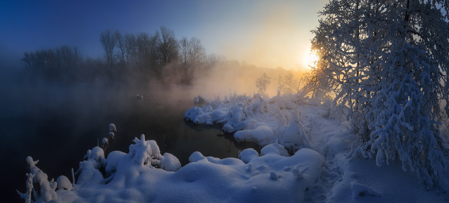 Frosty Morgen im Januar
