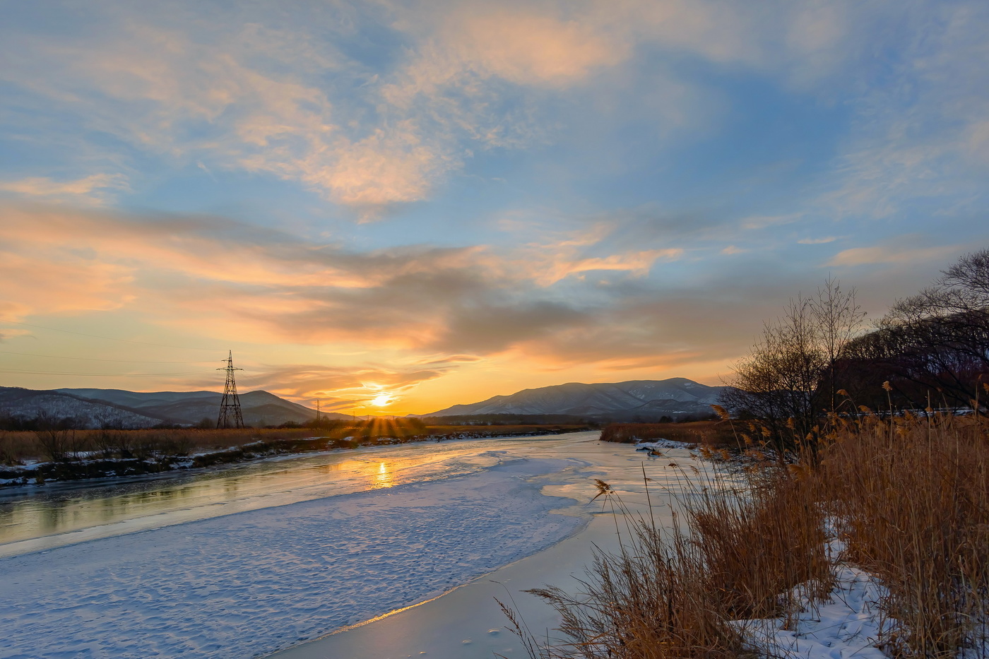 Sonnenuntergang im Winter