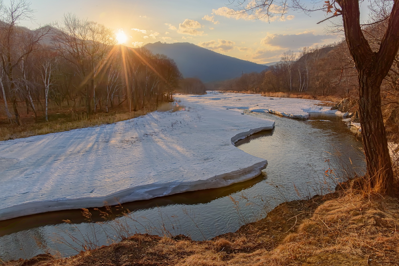 April Sonnenuntergang