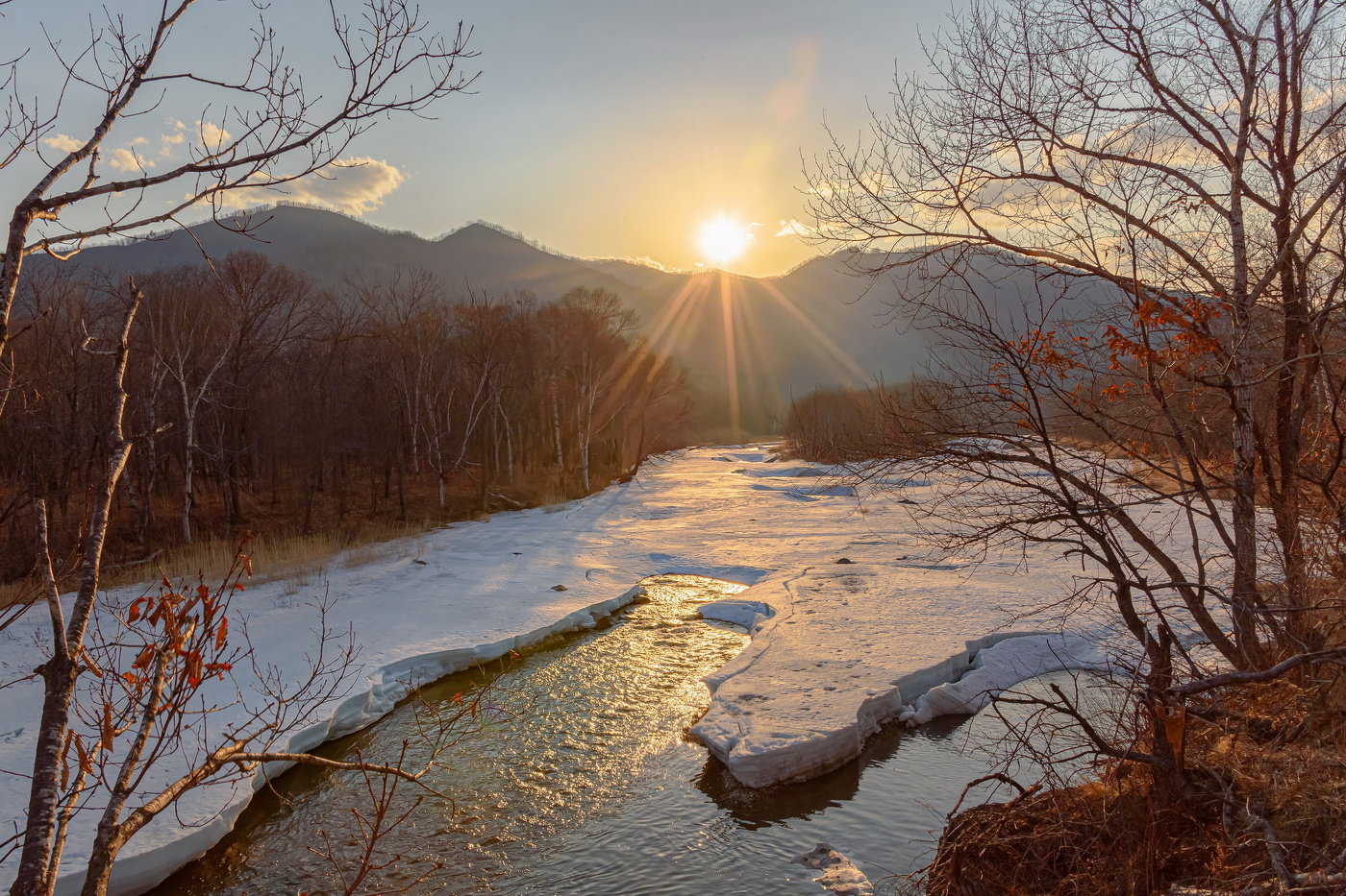 April Sonnenuntergang