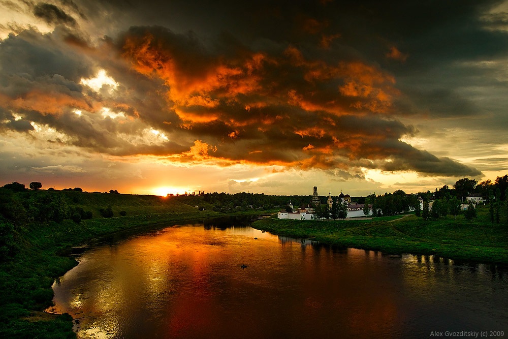 Sonnenuntergang an der Wolga