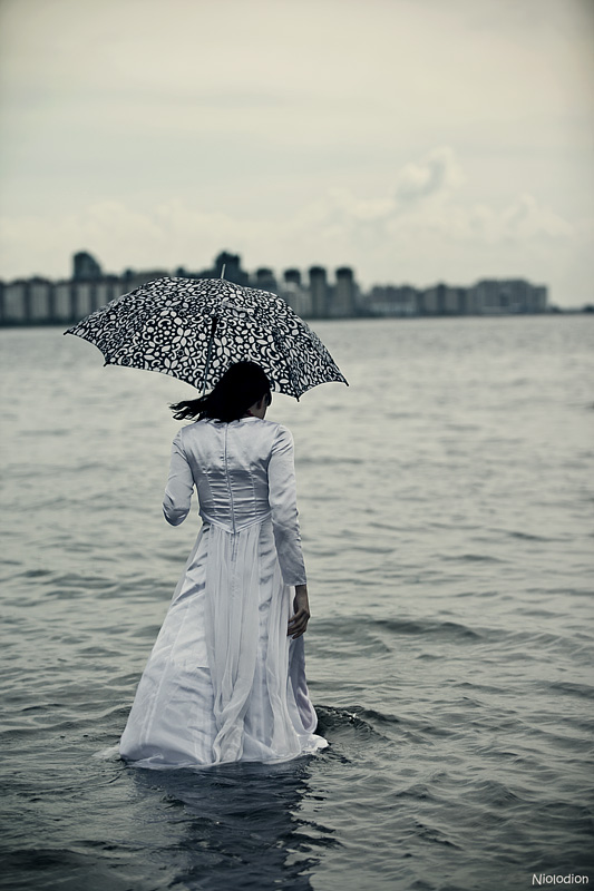 City scheidende Sonne