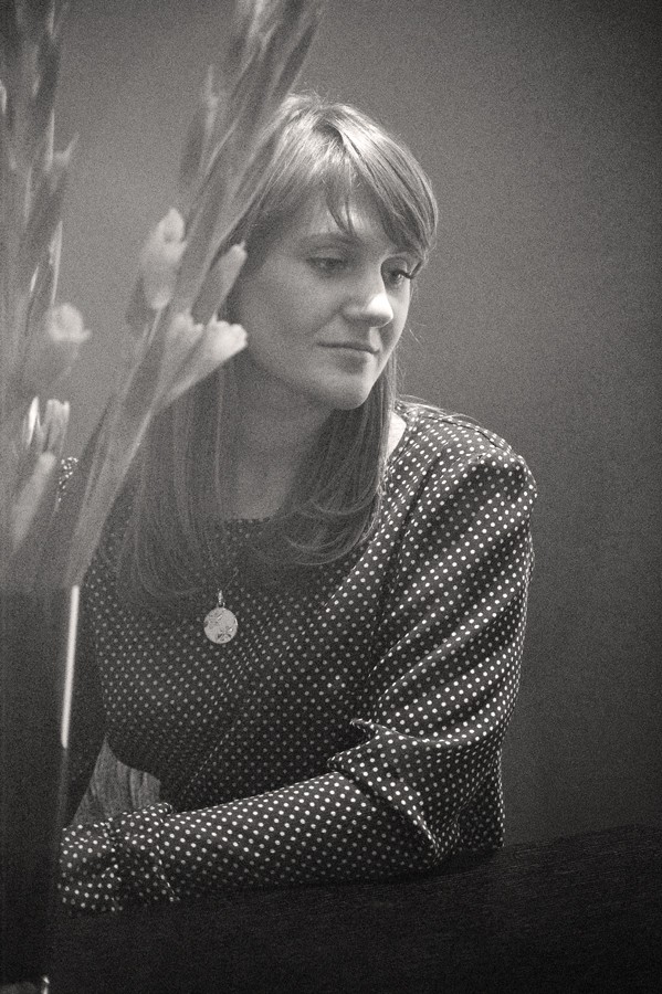 Portrait mit Gladiolen