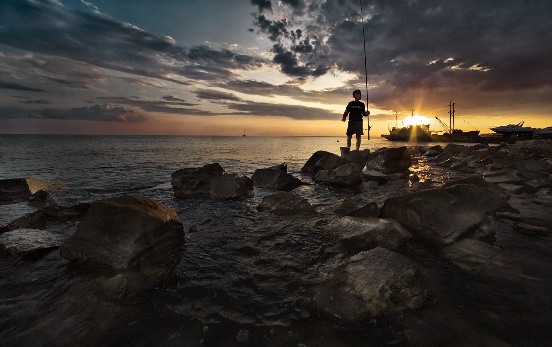 In den sterbenden Sonnenuntergang ...