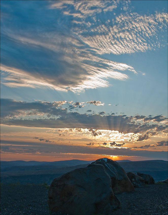 Sunset over Columbia river