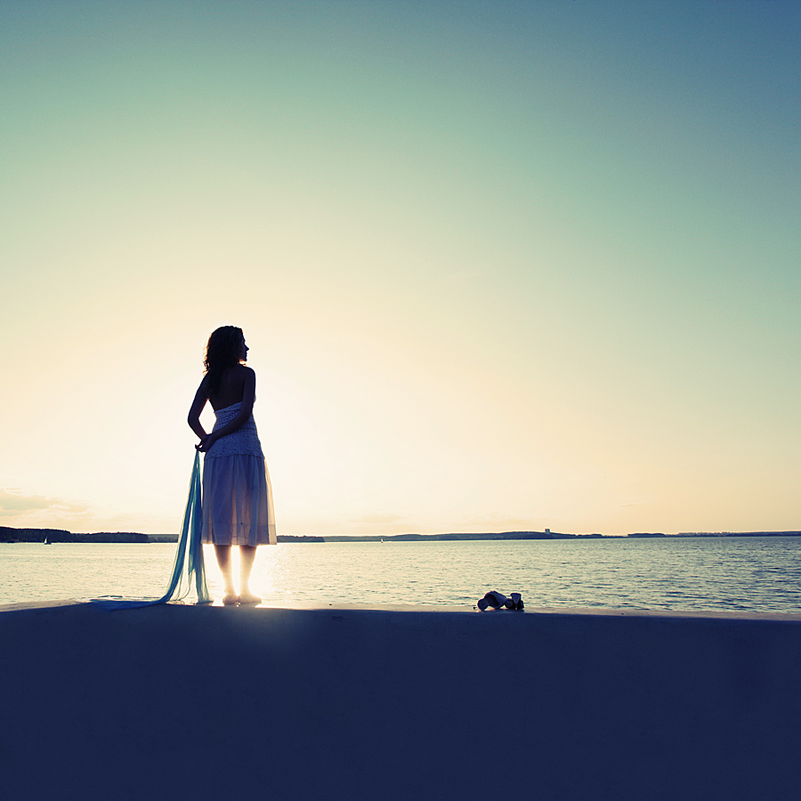 Warten auf Sonnenuntergang