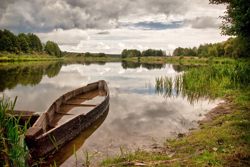 Landschaft mit einem Boot