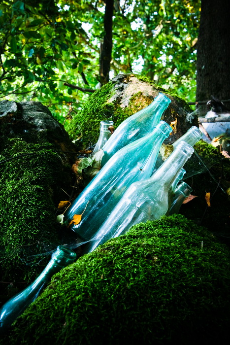 Flaschen in den Wald ...