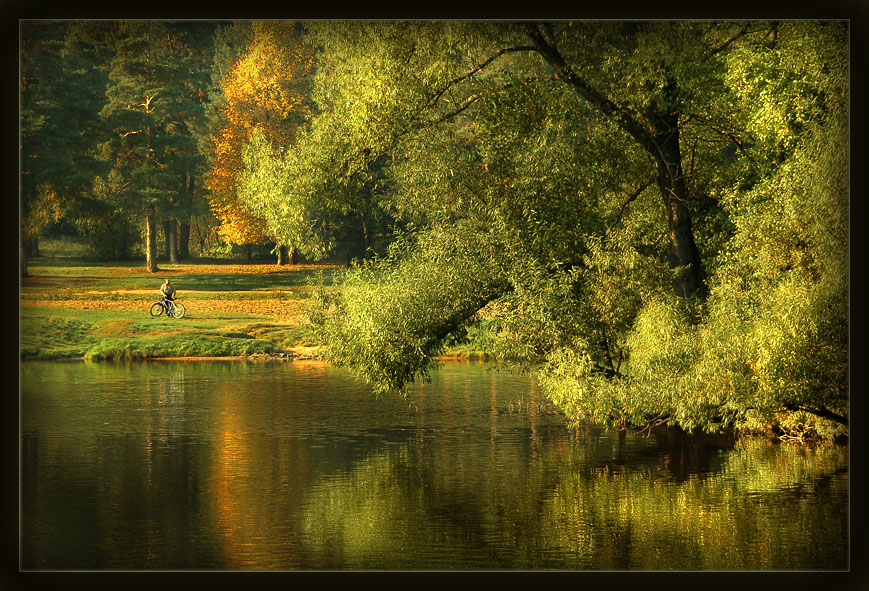 Ein einsamer Radfahrer ..