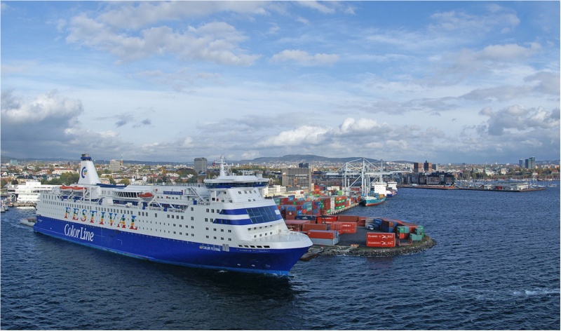 Sonnigen Morgen in den Hafen (Oslo)