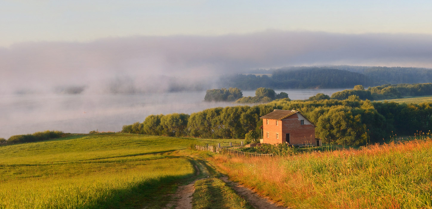 Morgen mit einem Haus