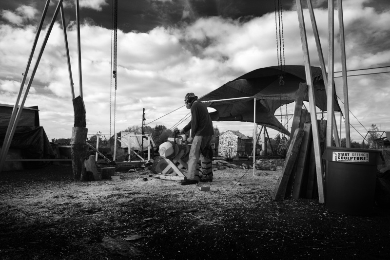 Sculpted mit einer Kettensäge