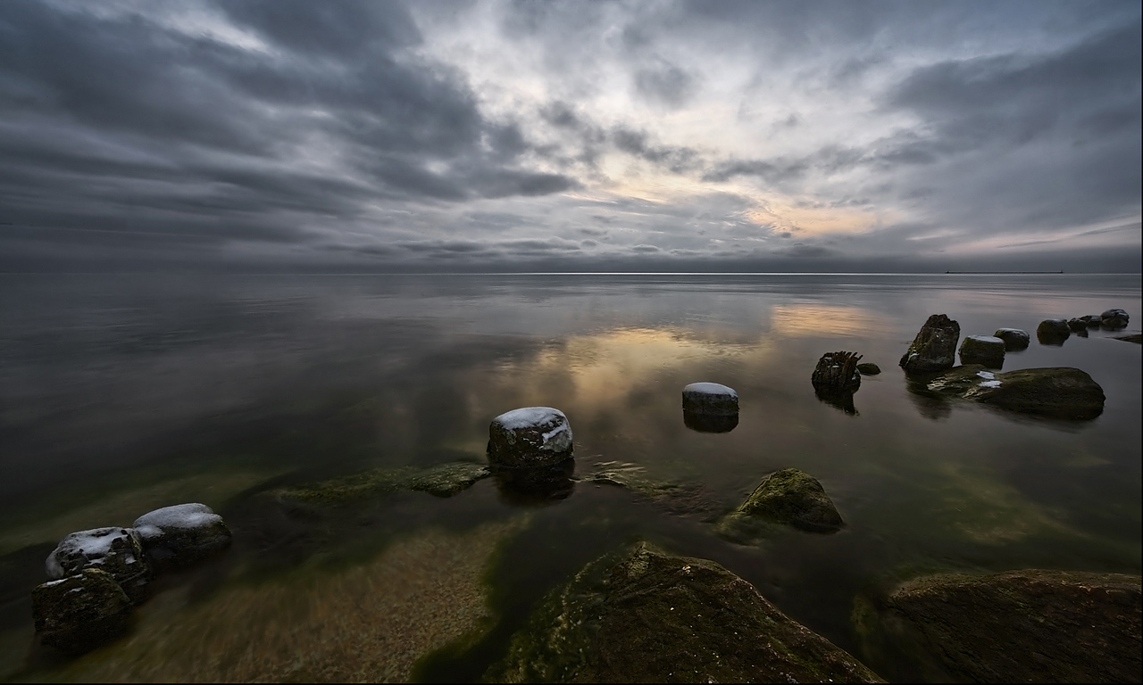 Im Winter ruhig Reflexion