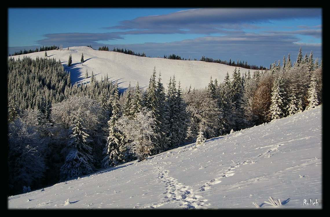 kahlen Stellen der Berge