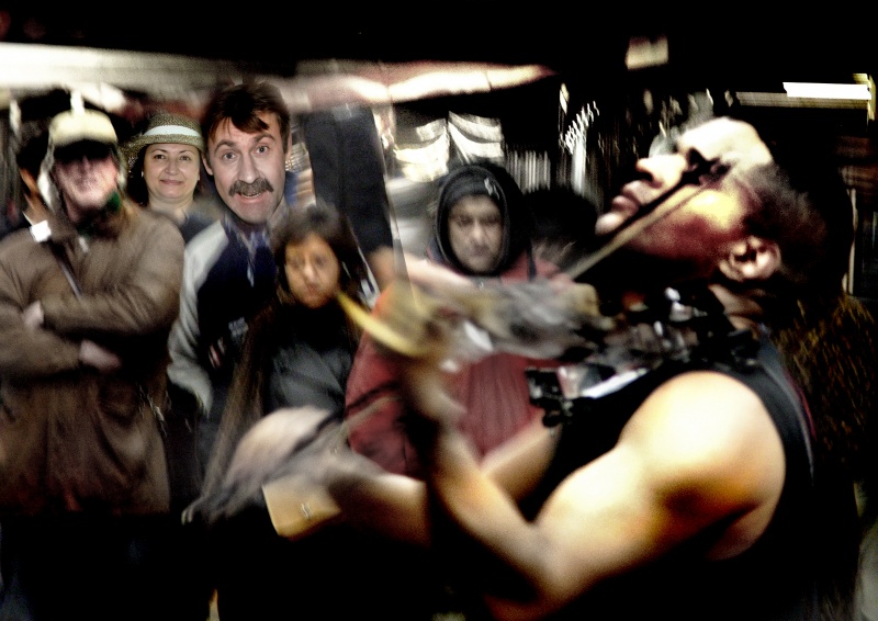 Musiker in der U-Bahn