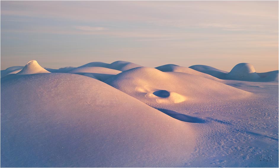 Morgen Schnee Dünen