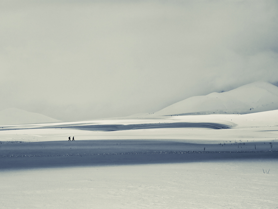 Zwei in der verschneiten Wildnis