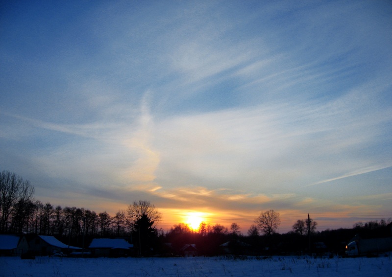 erste Feder Sonnenuntergang