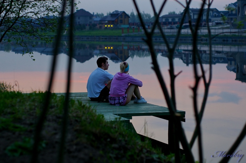 Bei Sonnenuntergang das Wasser ...