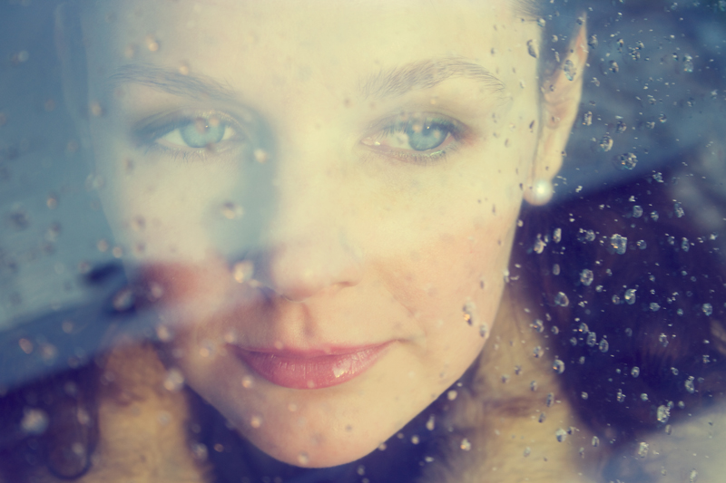 Winter dem Autofenster