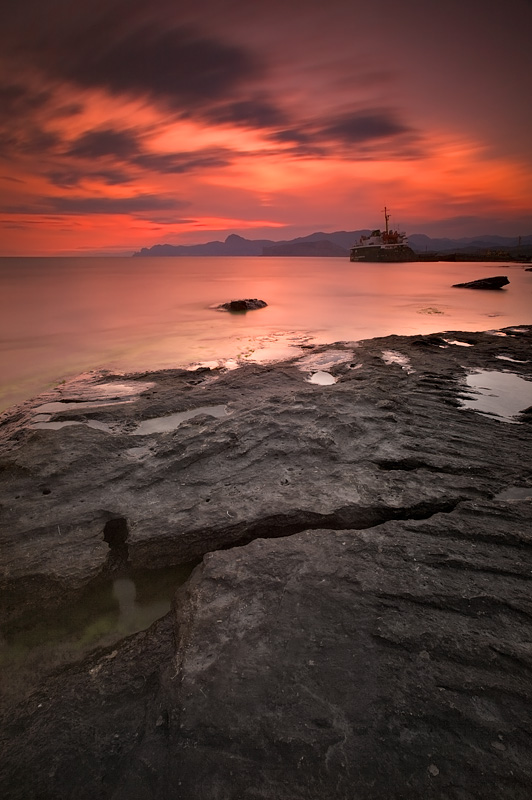 Sonnenuntergang in der Bucht Kapsel