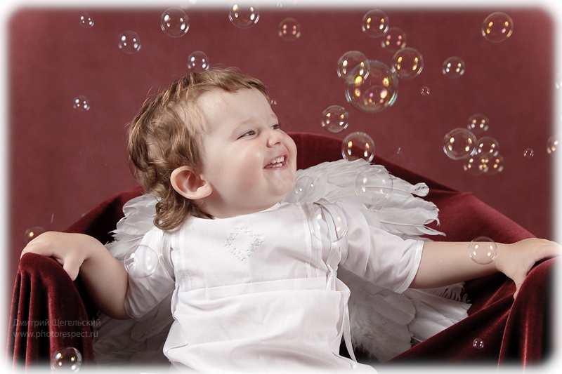 Children's Portrait mit Seifenblasen