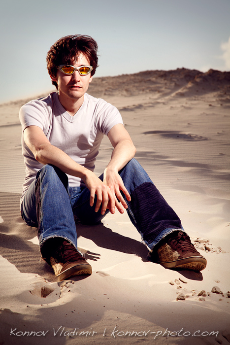 Oakley man in desert
