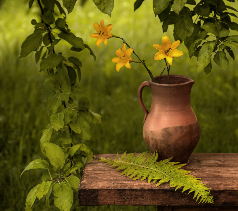 Stillleben mit Farnen