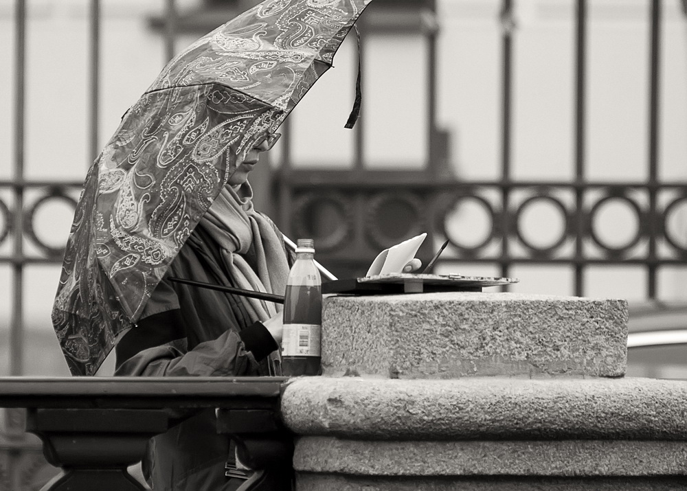 Aquarelle in der regen
