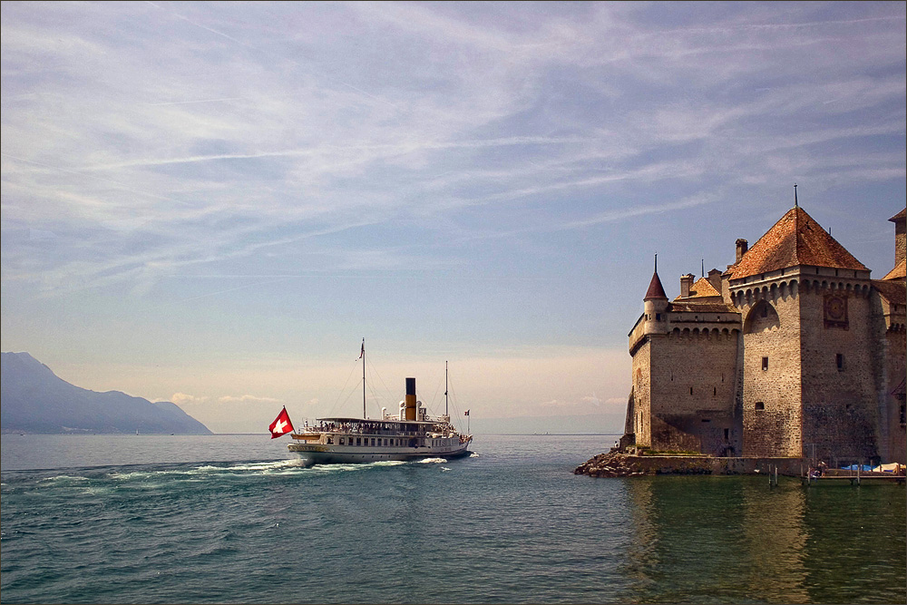 Genfer See. Schloss Chillon