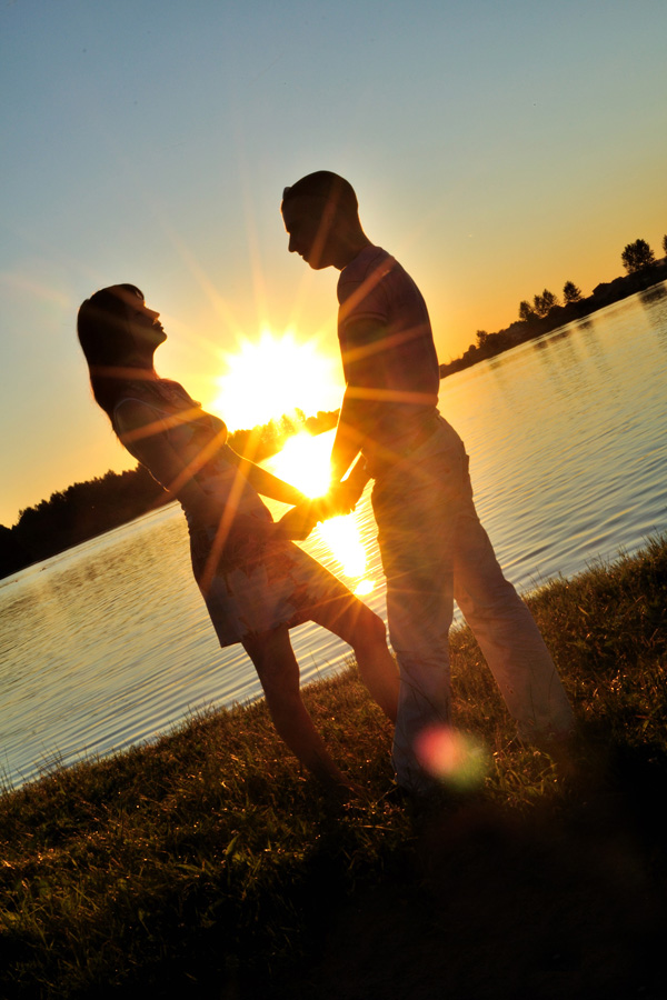 ein Spaziergang bei Sonnenuntergang