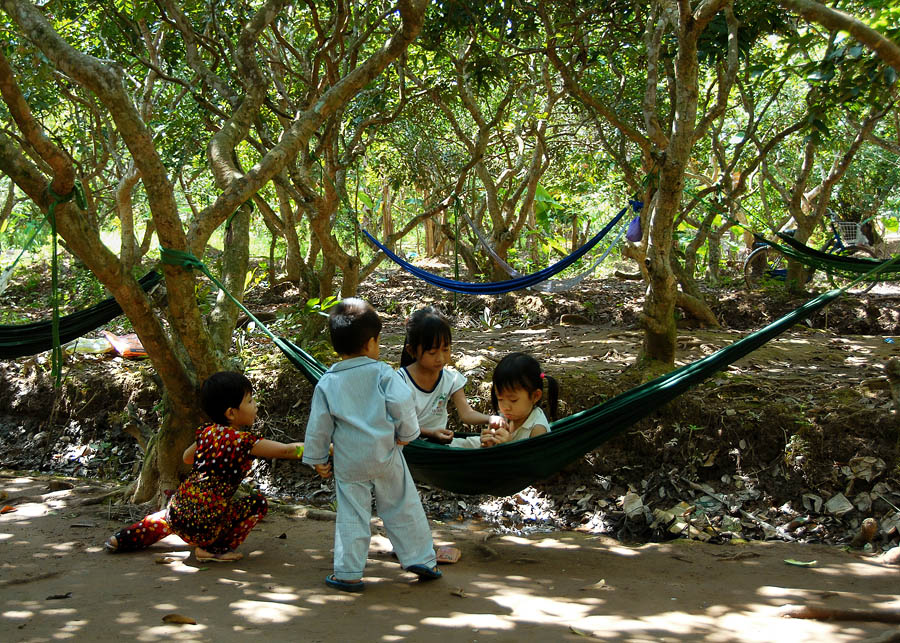 In einer Hängematte