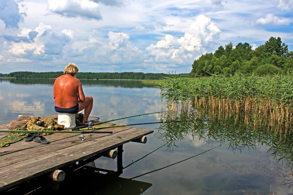 Lake. Fisherman ...