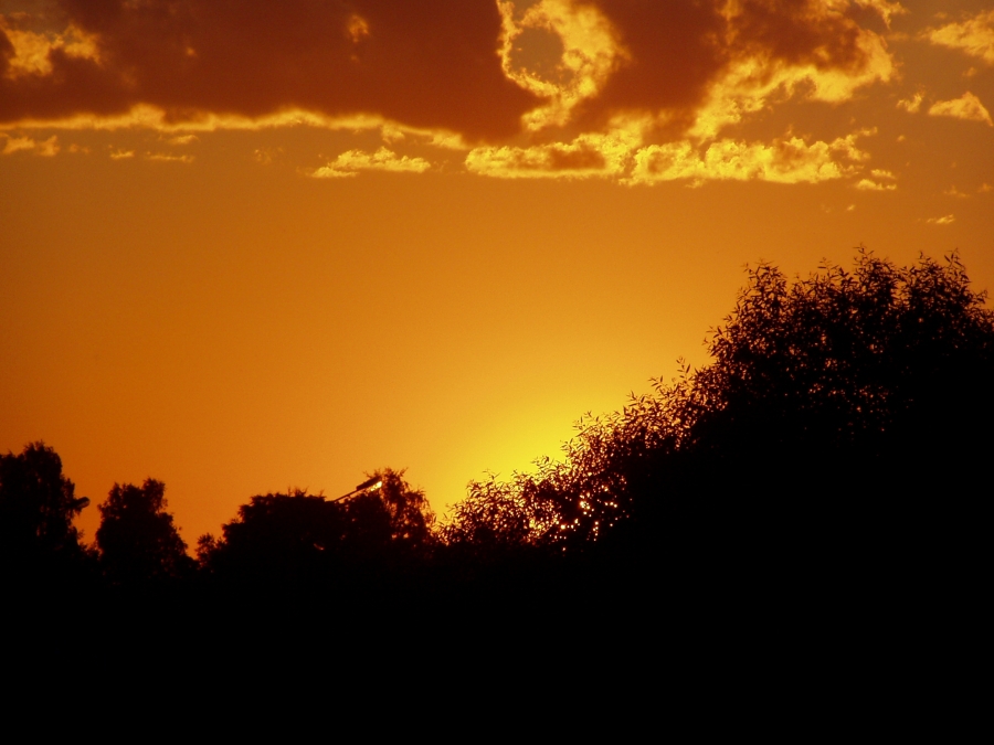 Sonnenuntergang in der Stadt.
