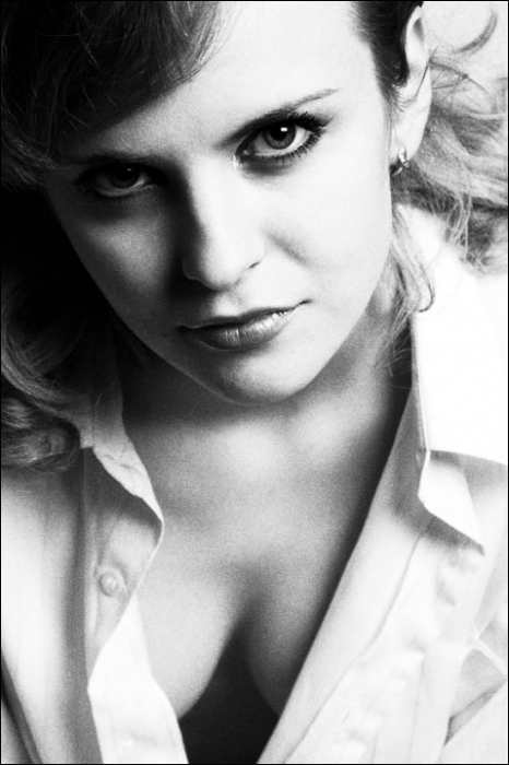 Schwarz-Weiß-Porträt.