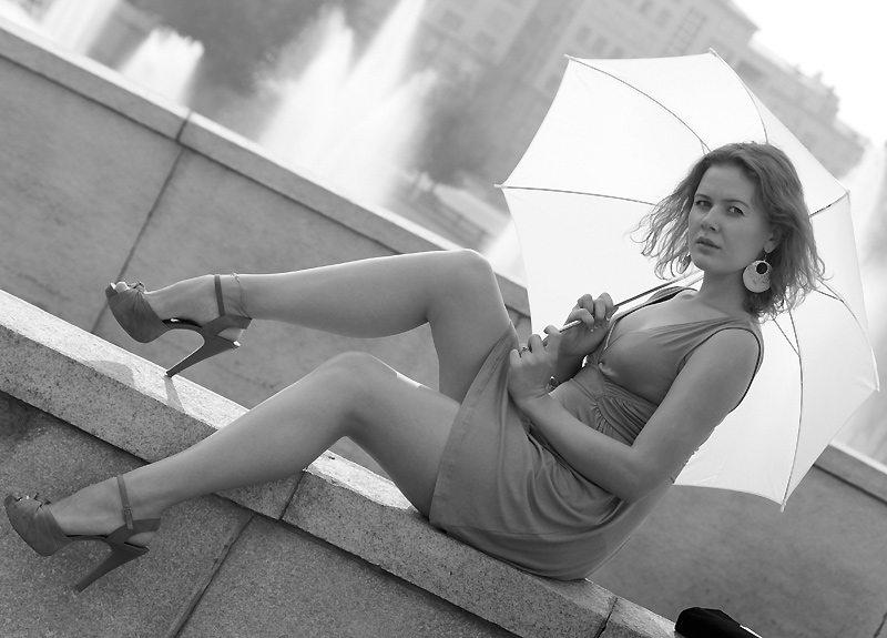 Portrait mit Regenschirm)