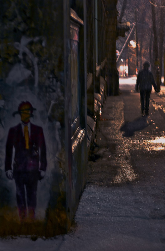 in einer ruhigen Straße