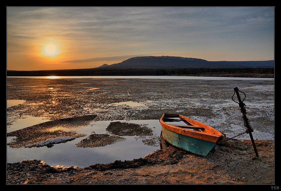 Frühling Sonnenuntergang
