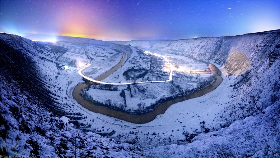 Moldauischen Dorf bei Nacht