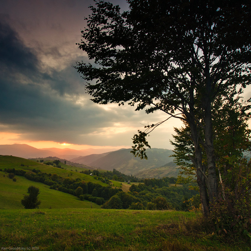 Sonnenuntergang in der Nähe von Kamenka