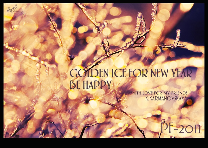 golden ice for new year/be happy