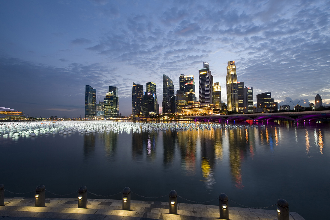 Singapur, der Blick aus dem Wasser