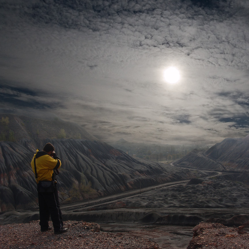 Fotograf arbeitet ...