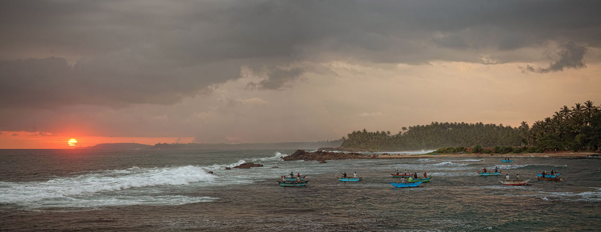 Angeln bei Sonnenuntergang
