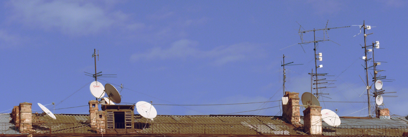 Dach, Antenne, Himmel, Dach