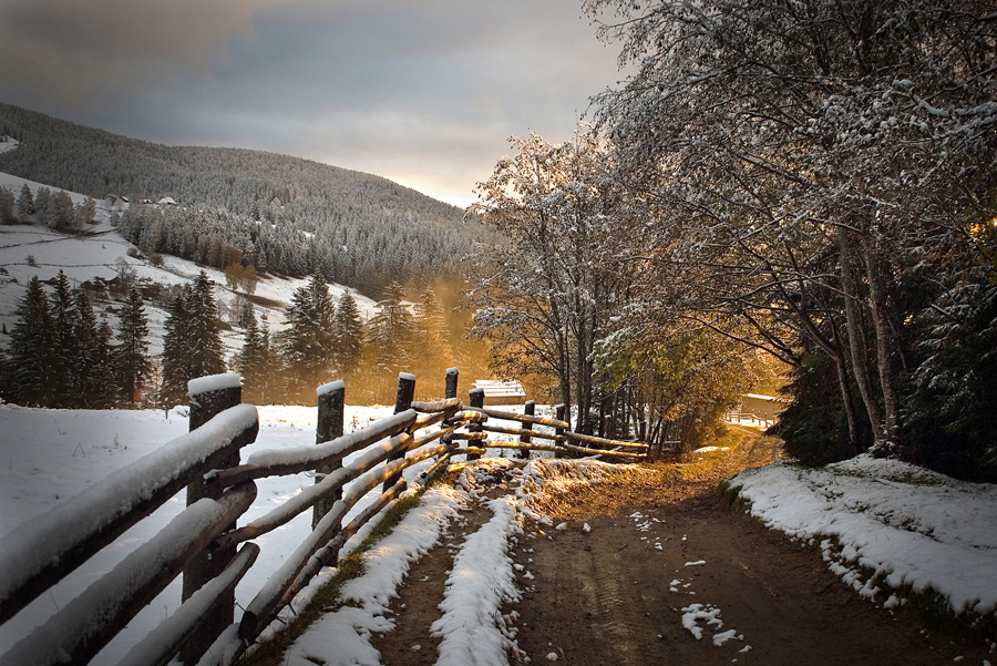 Die Sonne stieg den Hügel