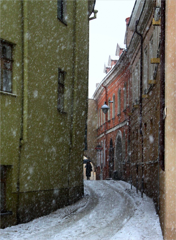 Schneefall in der Altstadt