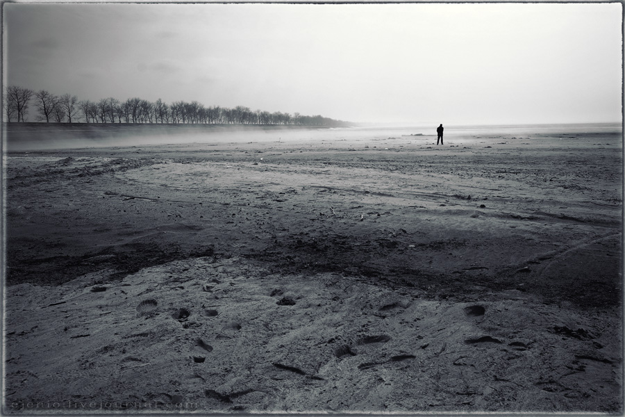 Nebel und verschwand Fluss