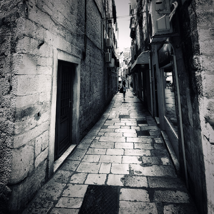 she's walking down the street