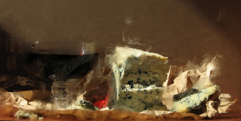 Roquefort-Käse und Cabernet